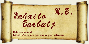 Mahailo Barbulj vizit kartica